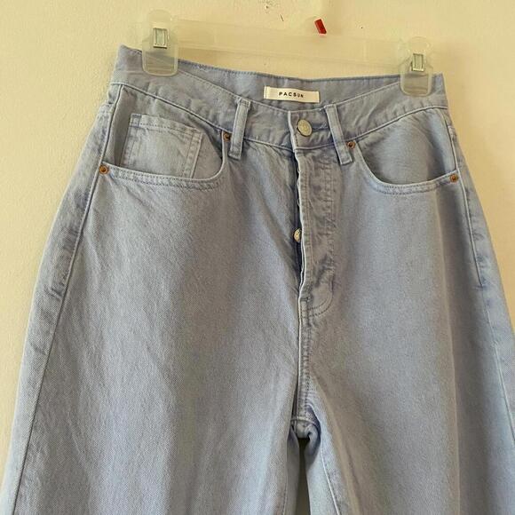 PACSUN blue high rise wide leg pants - Picture 4 of 7